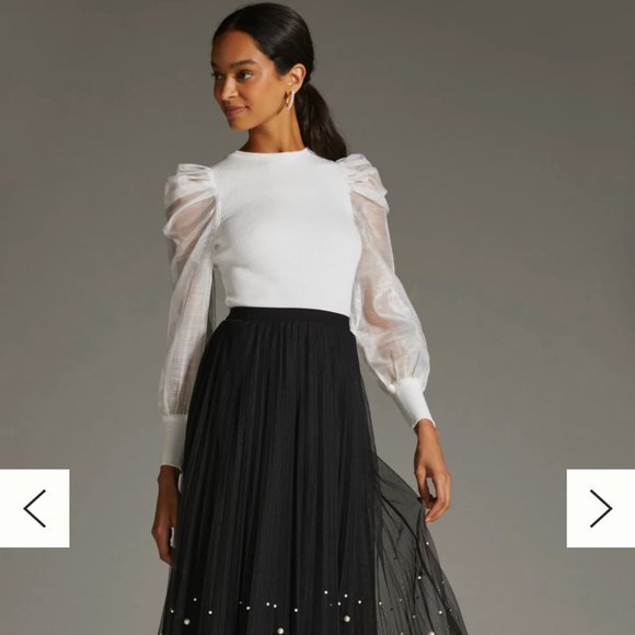 DOLAN by anthropologie puff sleeve top - Picture 2 of 7